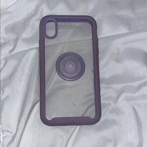 Purple IPhone XR Case with pop socket